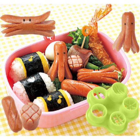 Set Cetakan Sosis 5 in 1 Hot Dog Sausage Cutter Bento Alat pemotong sosis Bekal Anak-anak