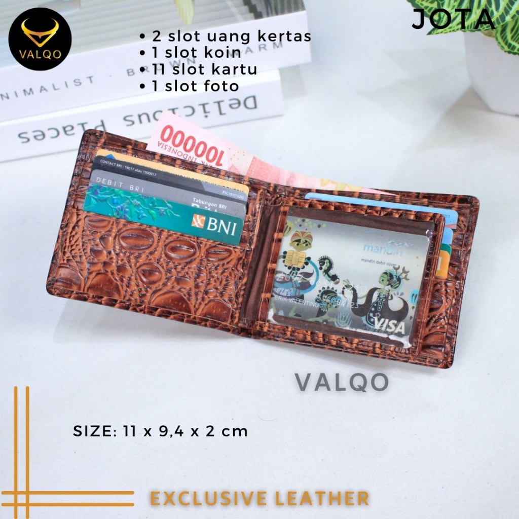 [VALQO] JOTA Dompet Kulit Sapi Motif BY Cowok Pria Laki Kartu bisa COD