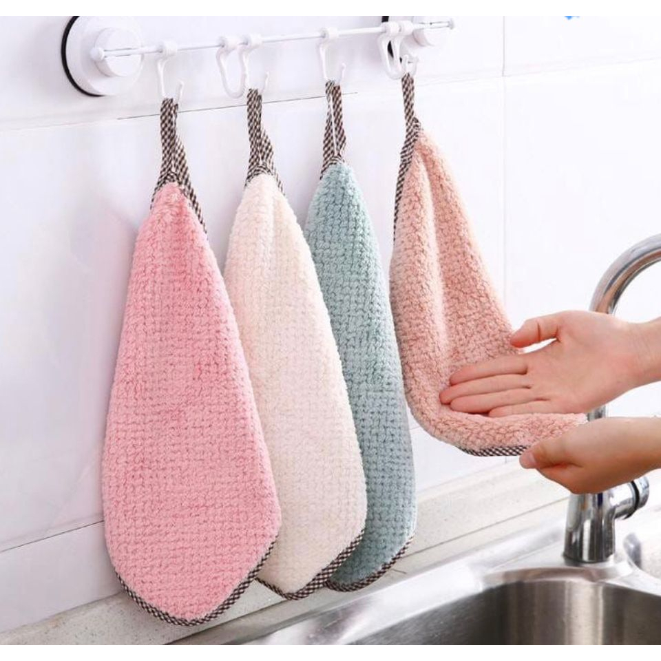 SG Kain Lap Dapur Gantung Hand Towel Microfiber Lap Microfiber Dapur Kain Lap Micro Fiber Anti Minyak