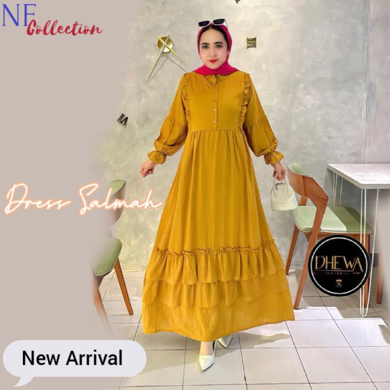 Dress Salmah By Dhewa Style Gamis Lebaran Polo Linen