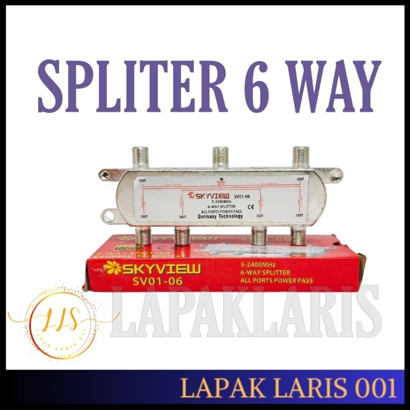 Spliter TV 6 Way SKYVIEW / Spliter Antena TV