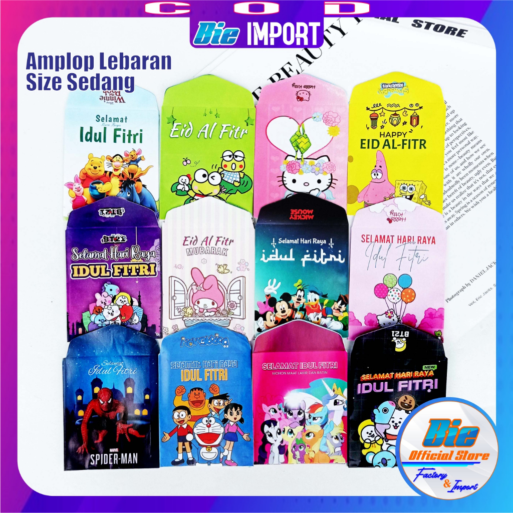 Amplop Lebaran Uang ATM Islami Size Sedang dan Jumbo  isi 10 Pcs Best Seller