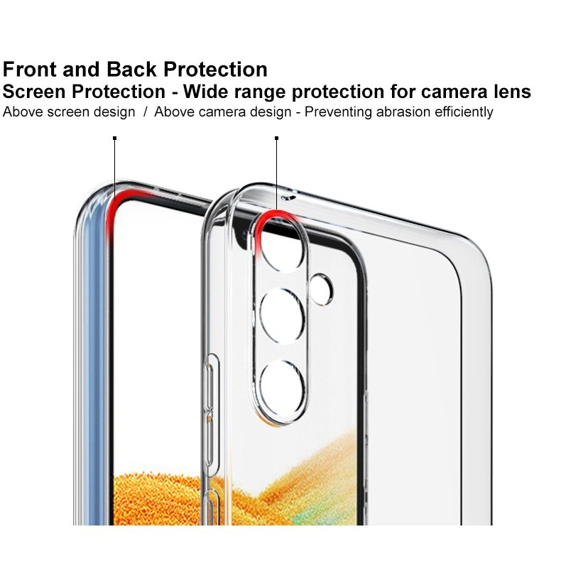 Clear Case Samsung A05 A05s A54 A34 A24 A14 4G 5G + Protector Camera Kamera Soft Tpu Casing Transparant