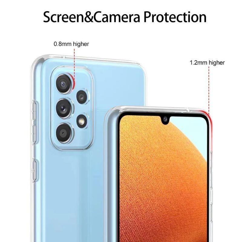 Clear Case Samsung A73 A53 A33 A23 A13 M33 M53 M23 A72 A52 A52s A32 A22 M12 A12 A71 A51 4G 5G Plus + Protector Camera Kamera Soft Tpu Casing Transparant