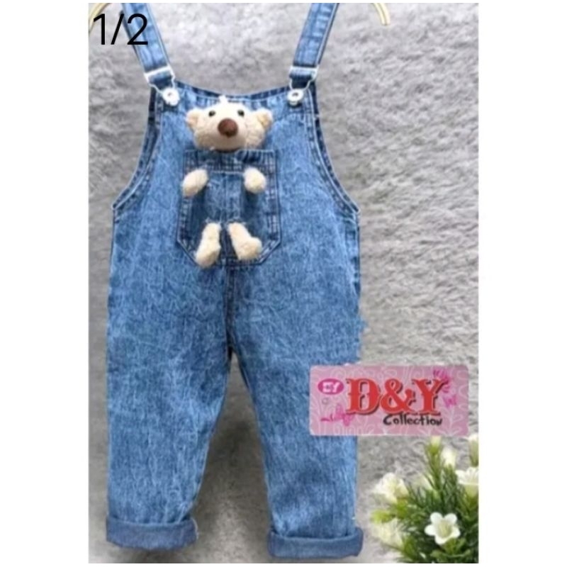 Overall Jeans Celana dan Rok Boneka Usia 1-7 Tahun