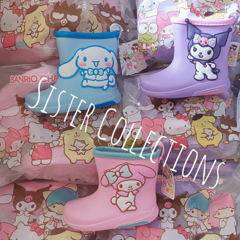 Sepatu Boots Anak Karakter Sanrio Melody Kuromi Cinnamoroll / Sepatu Hujan Anak Balita TK PAUD Imut Kualitas Import