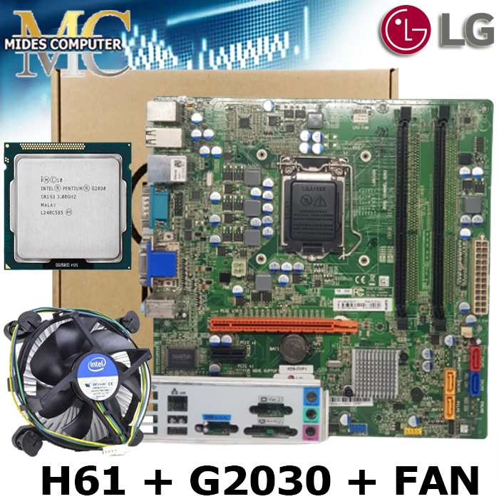 MOBO MOTHERBOAD H61 LGA 1155 OEM + Intel G2020 / G2030 + fan