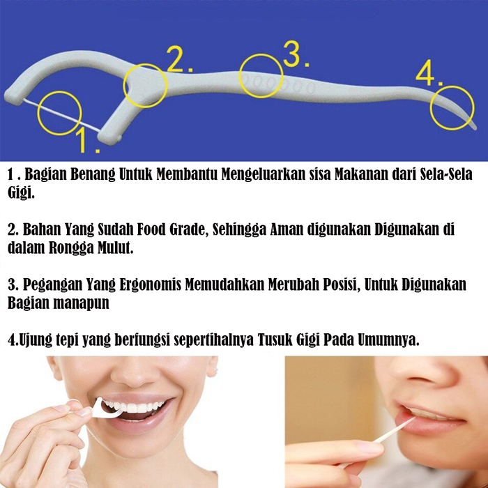 Tusuk Gigi Dental Floss isi 50 pcs/box Benang Tusuk Gigi