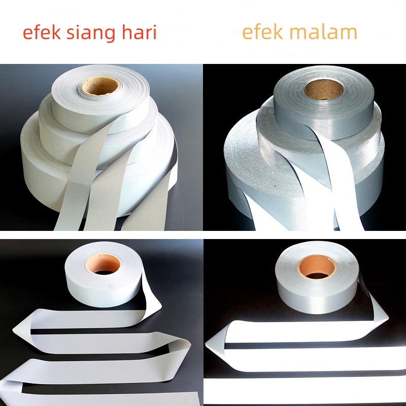 

RK Pita Scotlight Scotlite Skotlet Kain / Pita Reflective Kain Grade A abu-abu Lebar 2.5cm 5cm