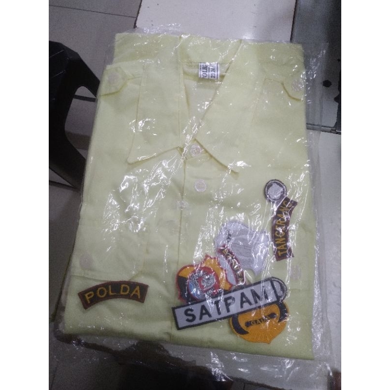 SERAGAM SATPAM PDH BAJU +FULL ATRIBUT BORDIR