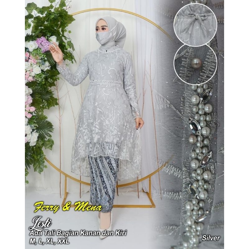 Melia Kebaya - Setelan Kebaya Tunik Payet Busui / Kebaya Tunik Lesty / Kebaya Lamaran / Kebaya Tunik Modern