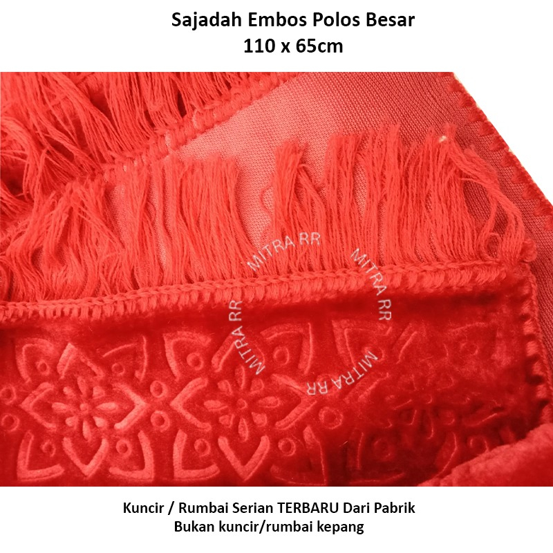 Sajadah Embos Polos Halus ukuran Besar dan Tanggung Prayer Mat