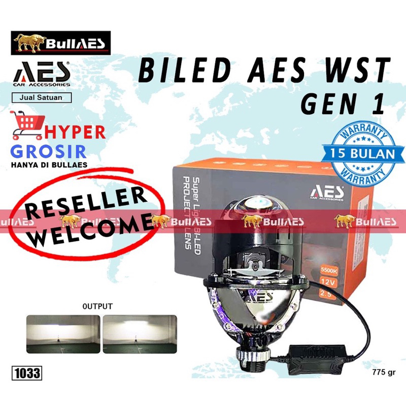 ORIGINAL AES BILED 2.5 WST Bluelens AES I Projector AES BILED 2.5 inchi MOTOR MOBIL UNIVERSAL