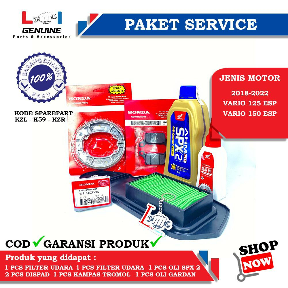 -LOI- PAKET SERVICE LENGKAP MPX 2 &amp; SPX 2 SET OLI GEAR AHM, KAMPAS REM VARIO 125 ESP NEW, FILTER UDARA VARIO 150 ESP NEW