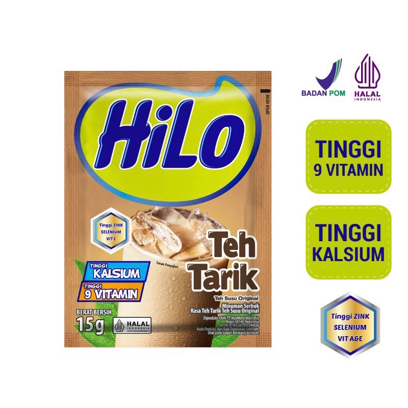 [CASHBACK 5%] HiLo Teh Tarik (1 Sachet) - Teh Tinggi Kalsium Bervitamin