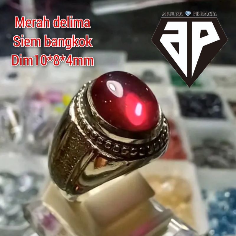 CINCIN BATU MERAH DELIMA SIEM BANGKOK ALPAKA SUPER