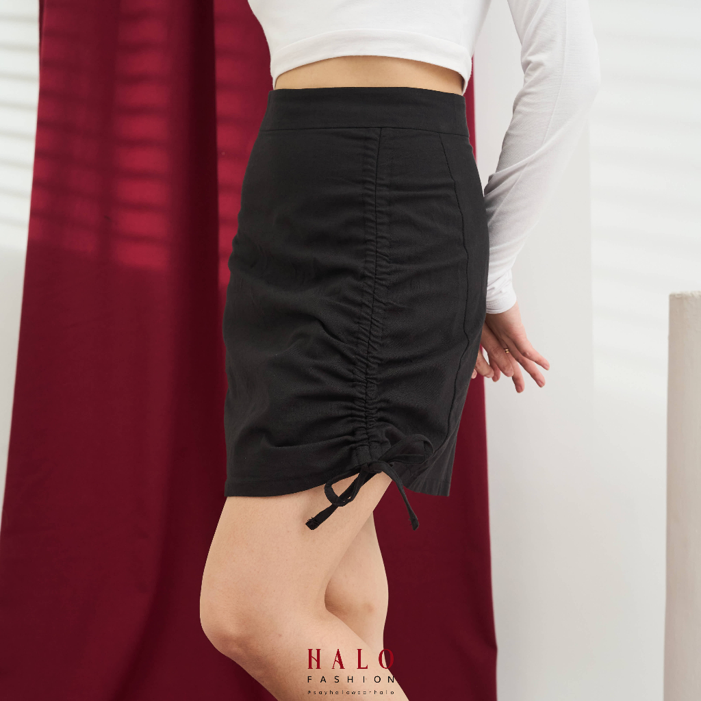 [HaloFashion] Karina Sexy Drawstring Mini Skirt Basic Skirt Korean Fashion