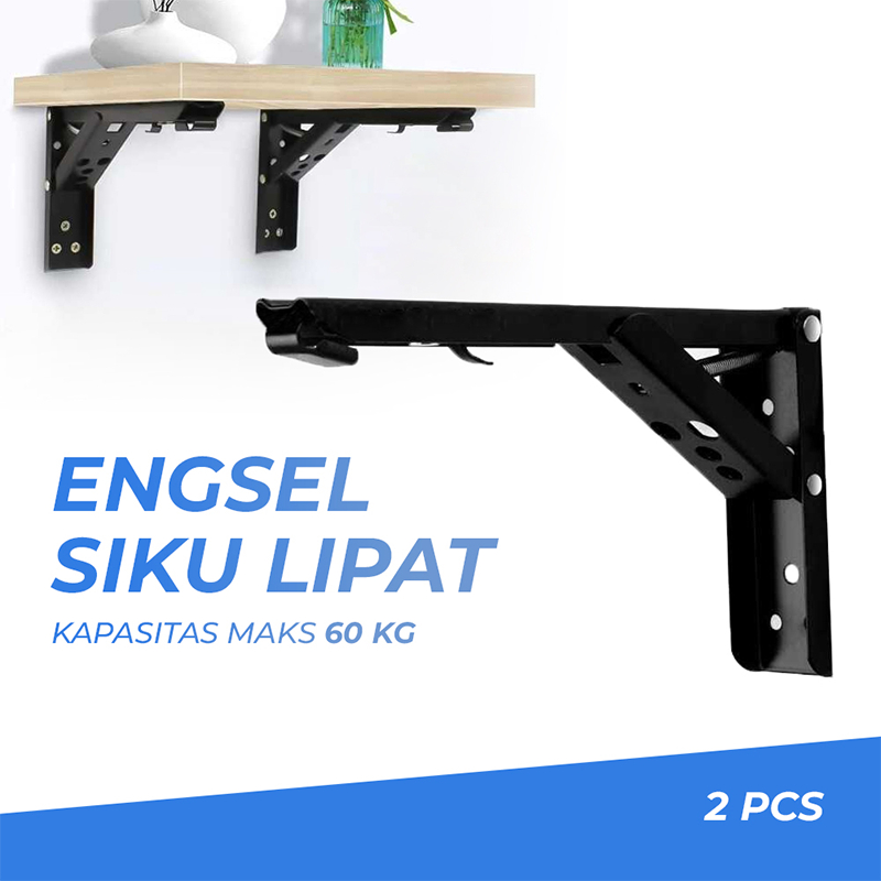Set Siku Meja Lipat Dinding | Bracket Engsel Meja Lipat Penyangga Rak Dinding Stainless Steel