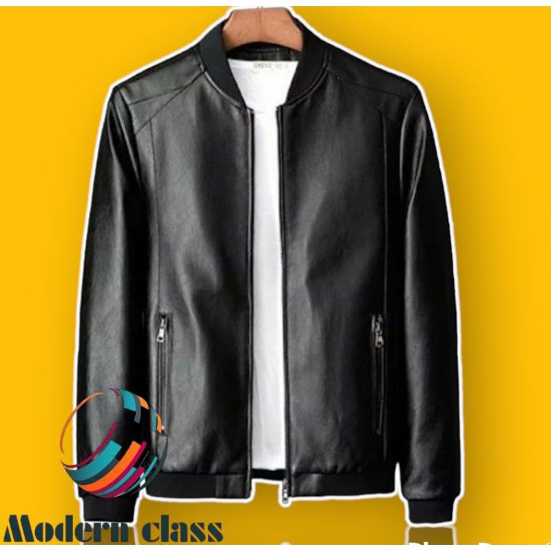 jaket kulit bomber pria casual Viena super premium