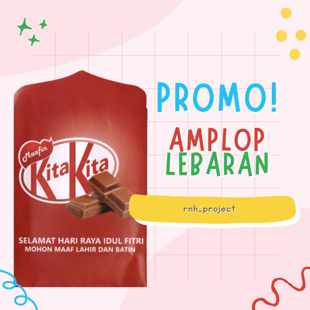 

[LANGSUNG KIRIM] ISI 10 PCS AMPLOP LEBARAN UKURAN MEDIUM | UANG DILIPAT 1X MOTIF SNACK COKLAT KITKAT KIT KAT| AMPLOP MURAH | AMPLOP LEBARAN TANGERANG ISI 10 PCS