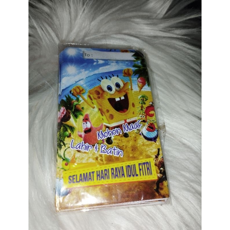 

amplop lebaran mini motif spongebob (uang lipat 3)