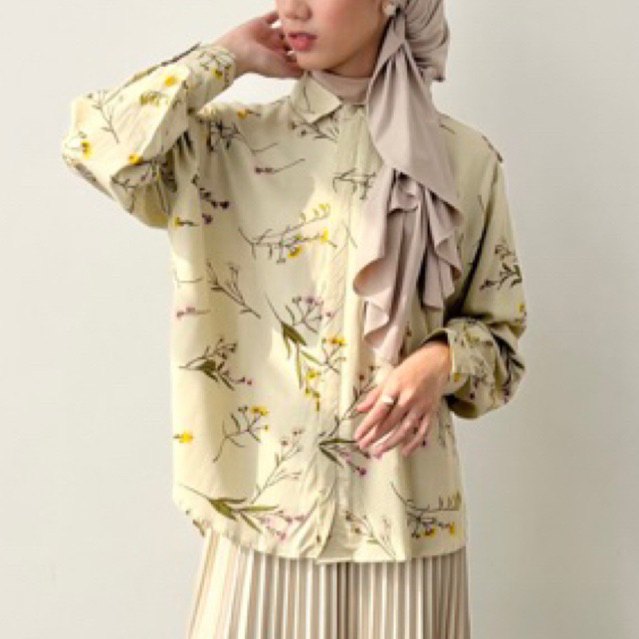 (SALE 7.7) Pattern oversized - Flower Creme Beige