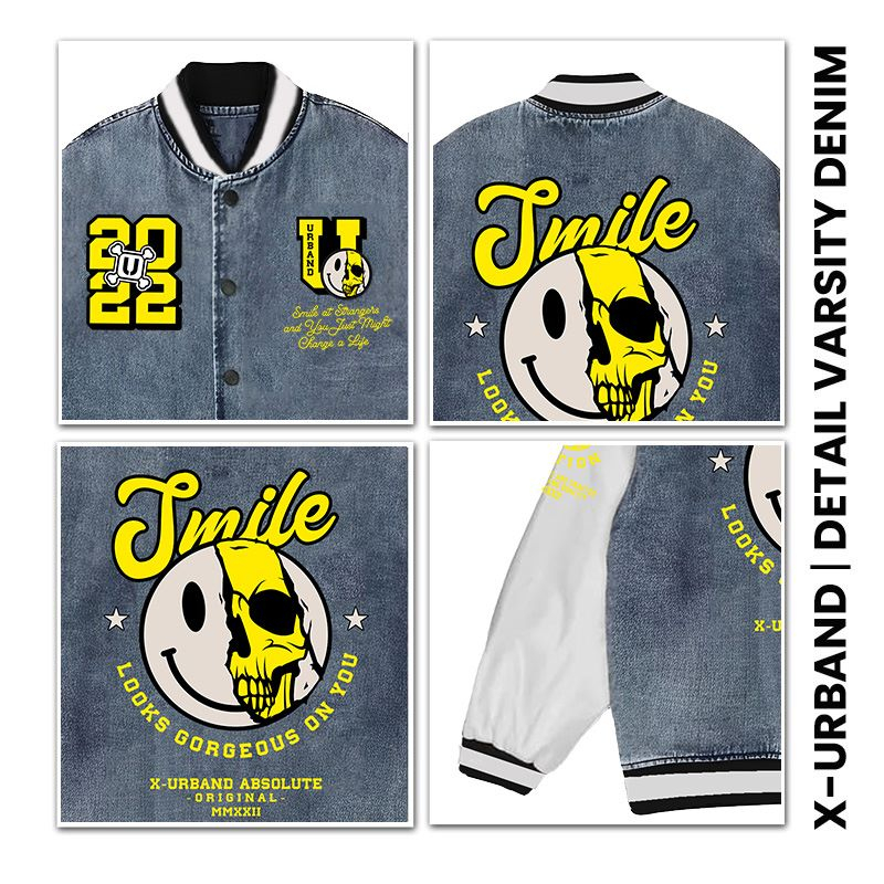 Dhozen Varsity Jacket Denim Smile A261