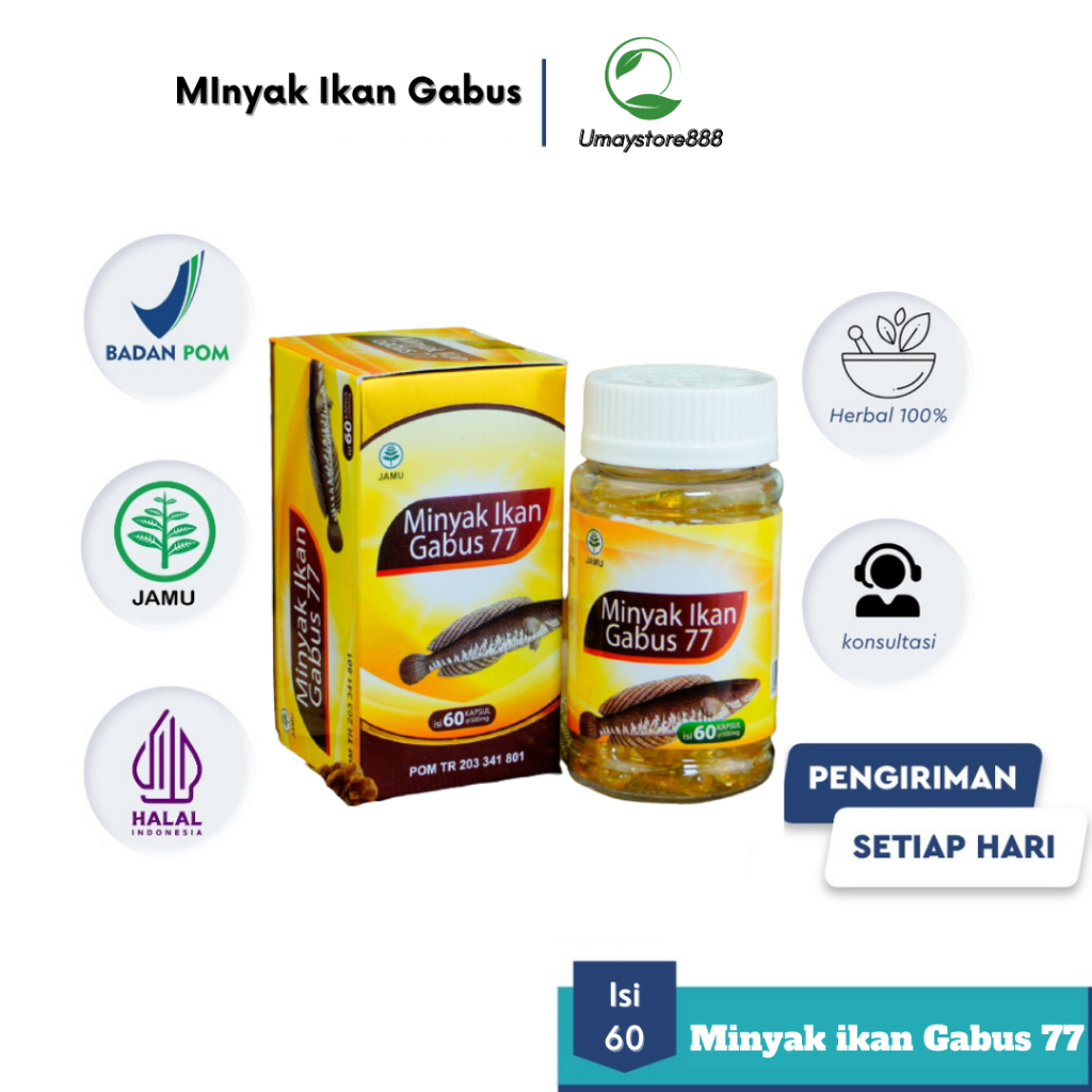Darusyifa - Minyak Ikan Gabus Albu Oil 77 Isi 60 Kapsul