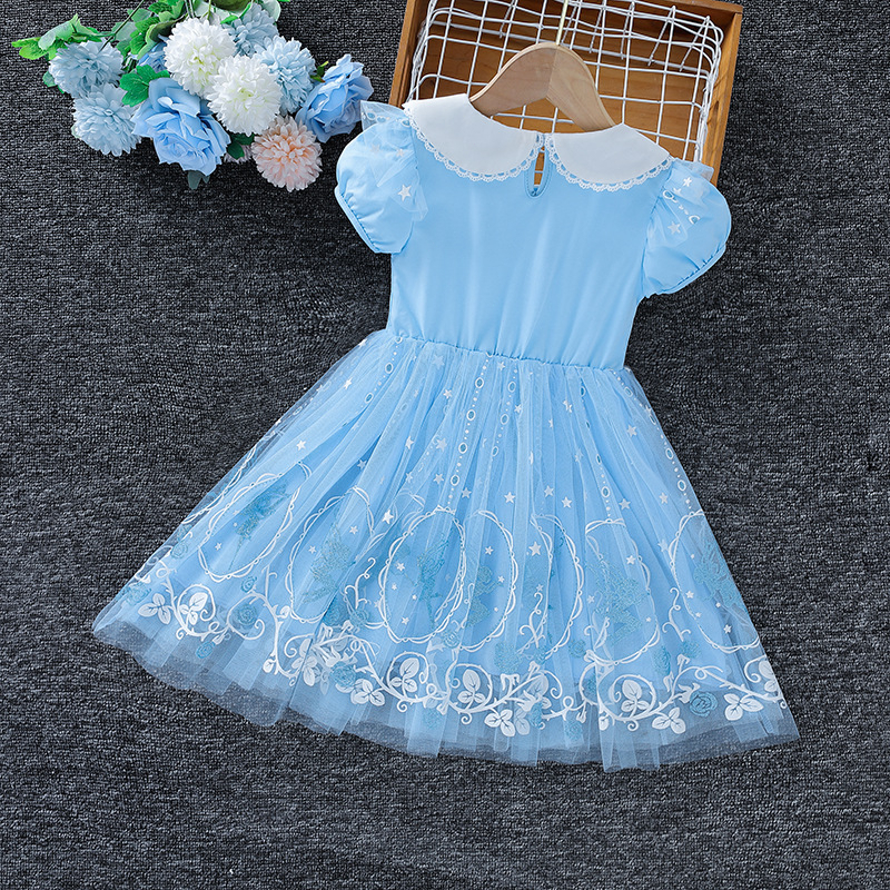 3-10 thn Summer Girls Frozen Elsa Putri Dress Anak Tutu Dress Bunga Kasual Elegan dress frozen anak