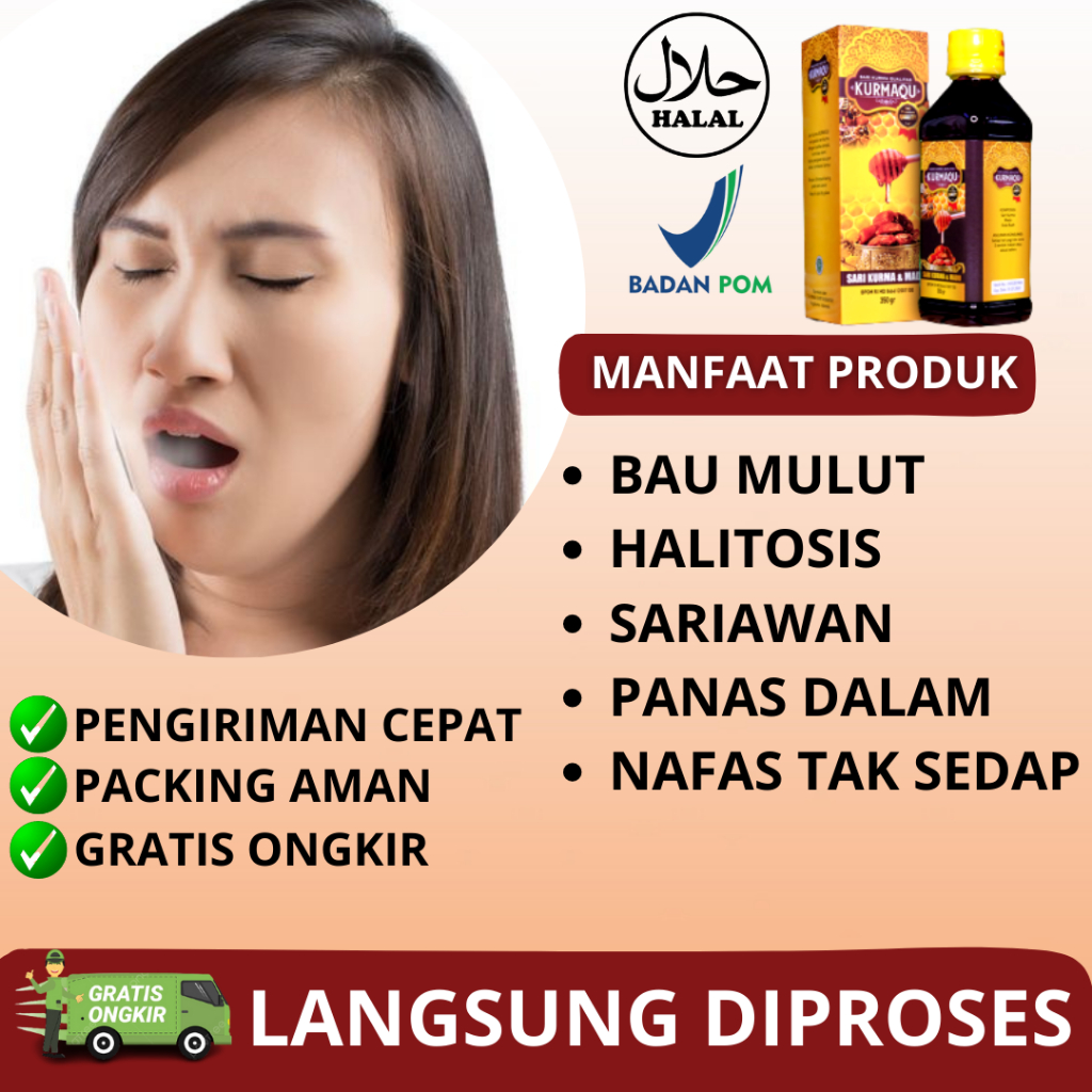 

Obat Bau Mulut Menghilangkan Bau Mulut Halitosis Sariawan Panas Dalam Asam Lambung naik Ketenggorokan Dengan KurmaQu