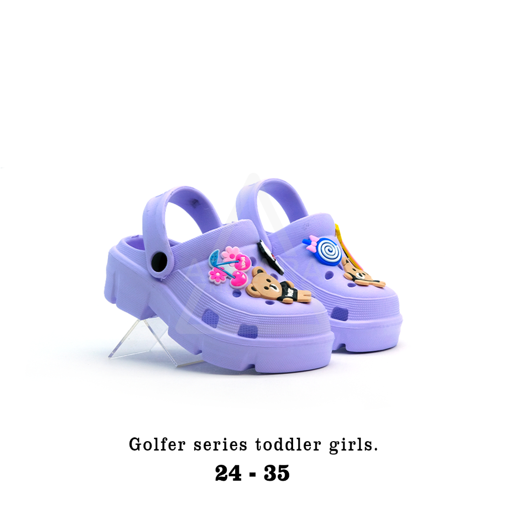 Aks - Sandal golfer anak perempuan Model jibbitz korean style panda new