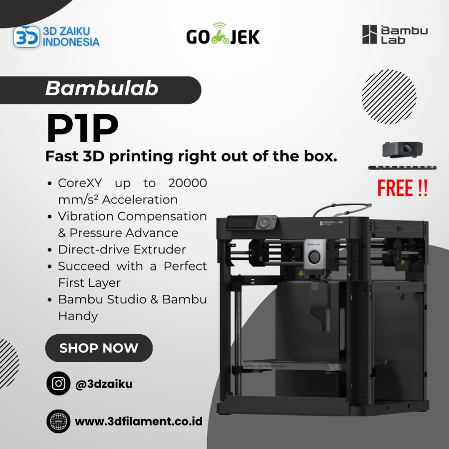 Bambulab P1P CoreXY 3D Printer High Speed Autolevel Magnetic Bed