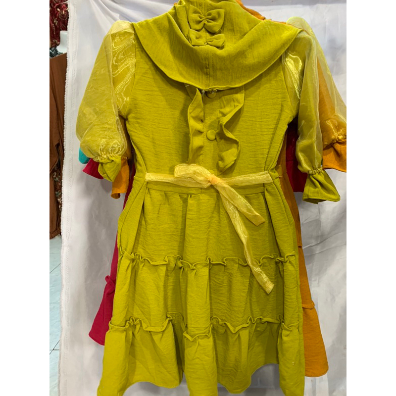 GAMIS JILBAB CRINKLE ORGANZA ANAK USIA 2-3 TAHUN