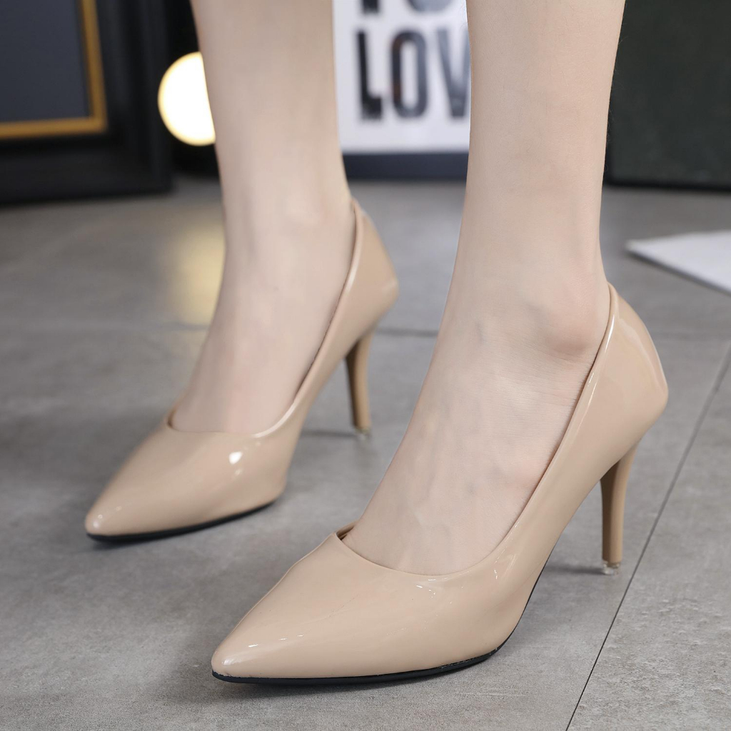 GSW Sepatu High heels basic import / Heels wanita kerja import sepatu wanita high heels basic 8cm ( 7211 ) Heels kerja wanita