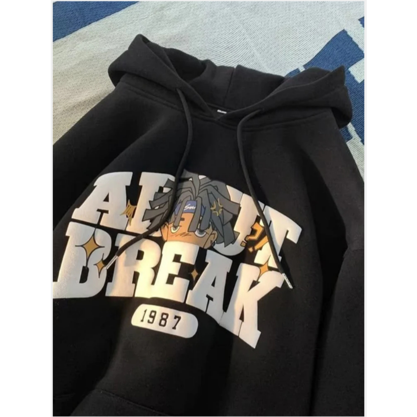 Parisdivarious Sweater Hoodie Jemper Muka Break Bahan Fleece Size S - XXL (Pria &amp; Wanita)