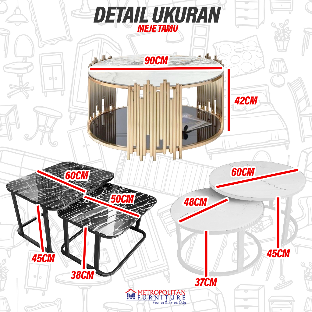 Meja Tamu Sudut Coffee Table 2 Susun Kaca Minimalis