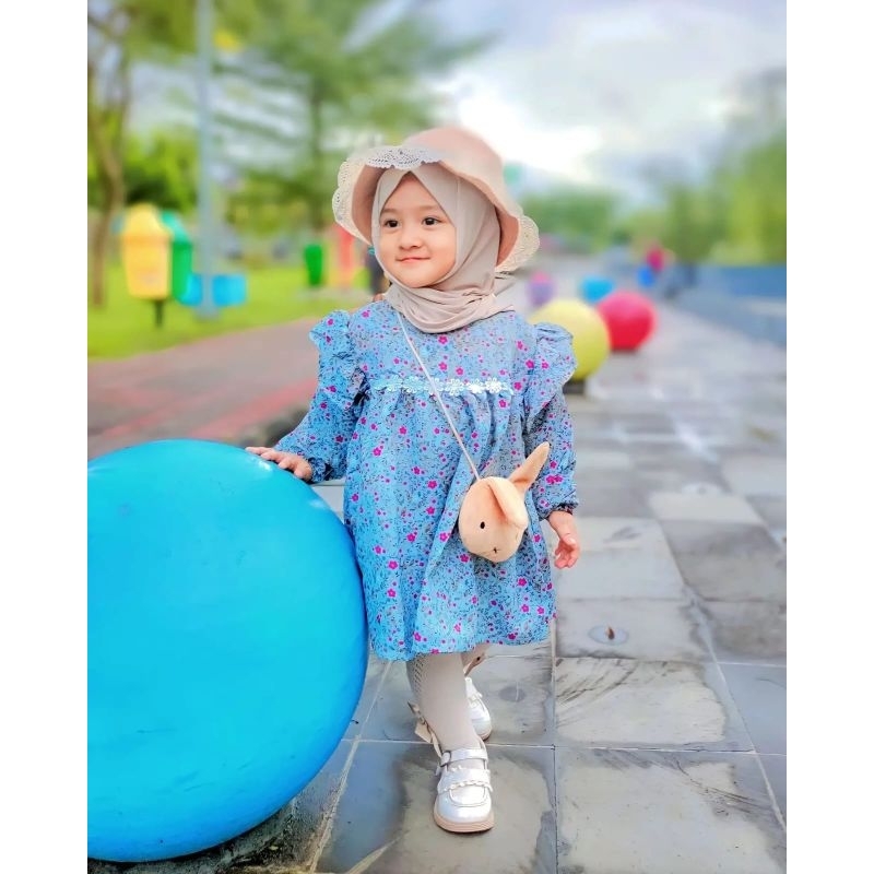 Pilih Motif Atasan Anak Perempuan | Blouse Anak Perempuan KINAN Bahan Mango Crinckle Kekinian | Atasan Lengan Panjang Anak Perempuan Lucu