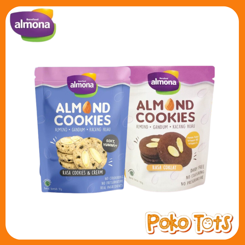 Almona Almond Cookies Rasa Cokelat 100gr Snack Sehat Almona WHS