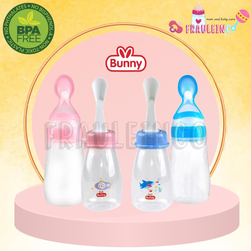 *FRAULEINCO* Lusty Bunny Silicone Squeeze Feeder Botol Bubur ADB-2808 / Botol sendok untuk anak ADB 2806