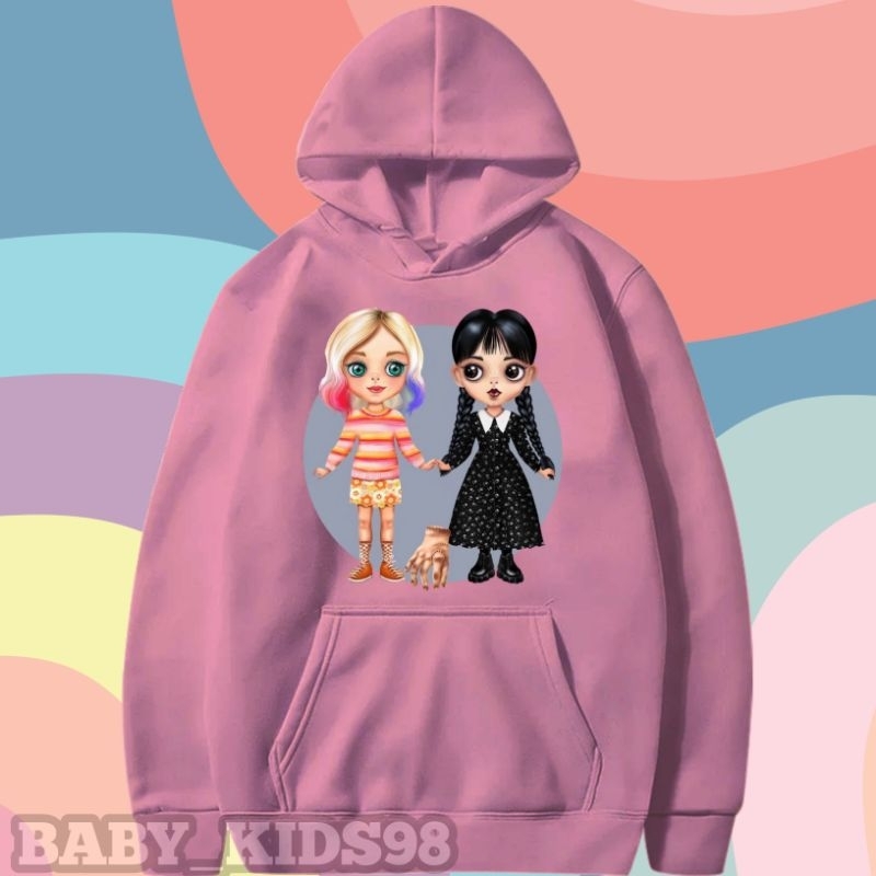 JAKET HOODIE ANAK WEDNESDAY ADDAM TERBARU FREE NAMA