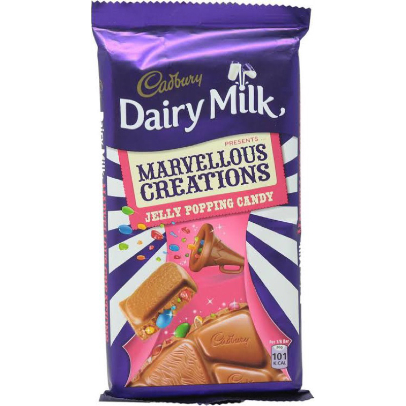 

Coklat Cadbury Dairy Milk Marvelous Jelly Poppin Candy 160gram