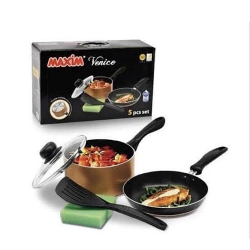 MAXIM VENICE 5 SET TEFLON WAJAN PANCI ANTI LENGKET PROMO MURAH ASLI