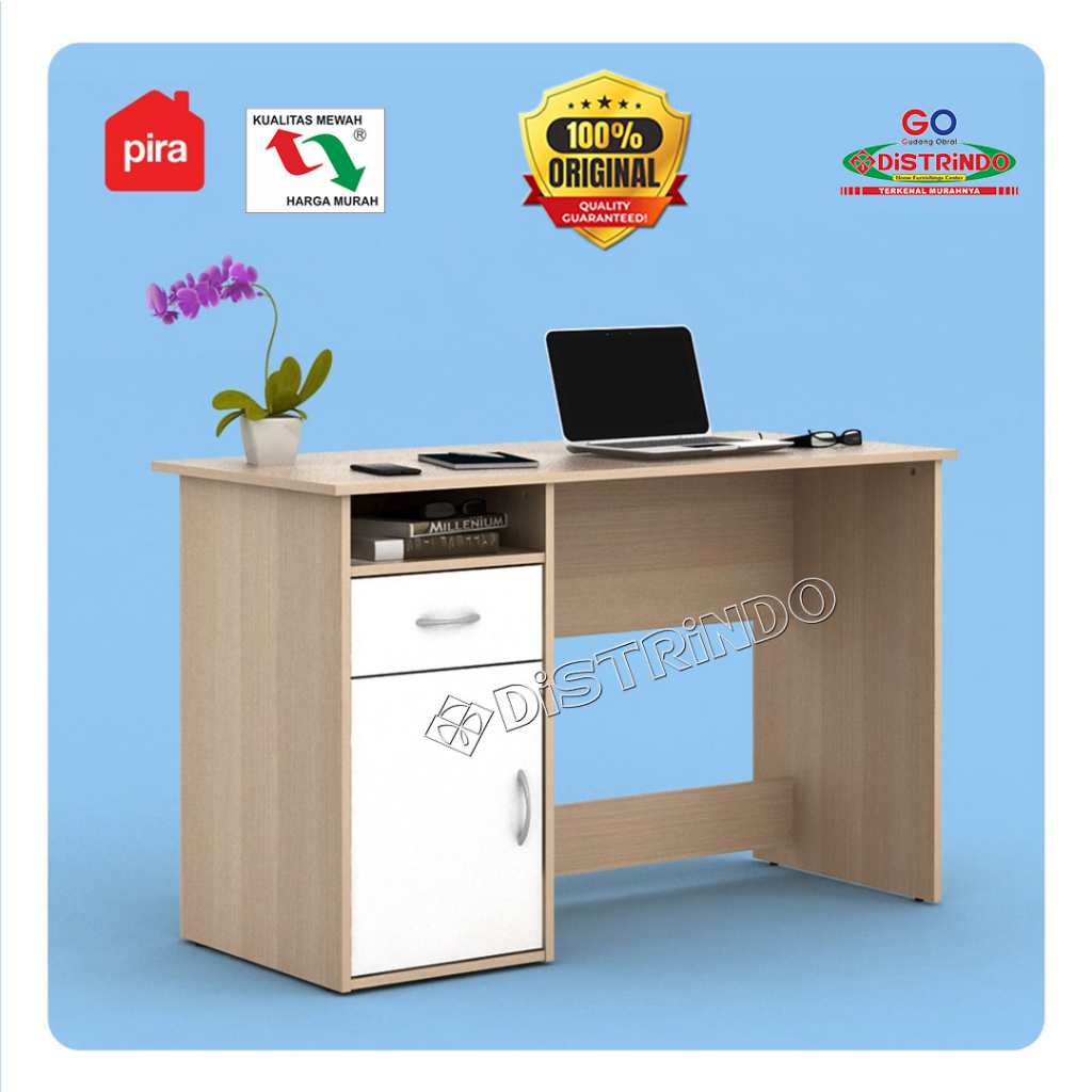 DISTRINDO Meja Belajar Lemari / Meja Kerja Lemari Laci sebelah Kiri / Meja Kantor Minimalis