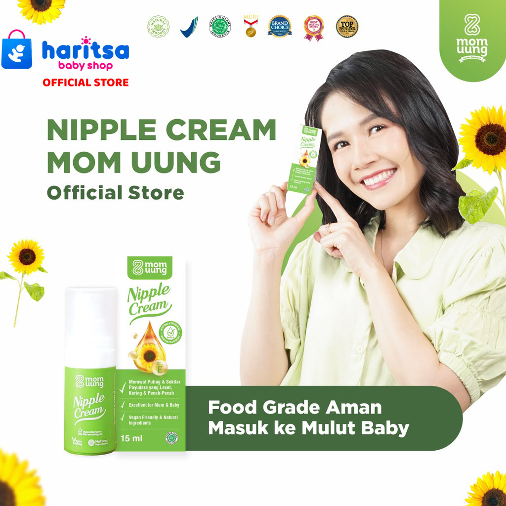 Mom Uung Nipple Cream Natural Ingredients / Krim Puting Lecet / Food Grade - Aman Untuk Bayi