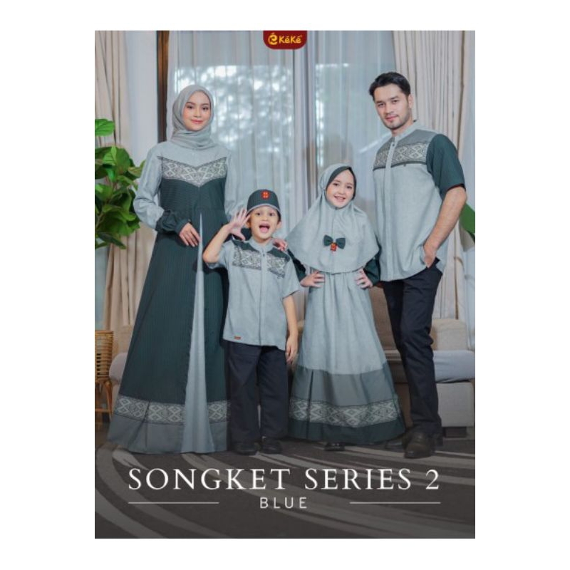 Keke Sarimbit Songket 2 Blue Couple Keluarga Sarimbit Lebaran 2023