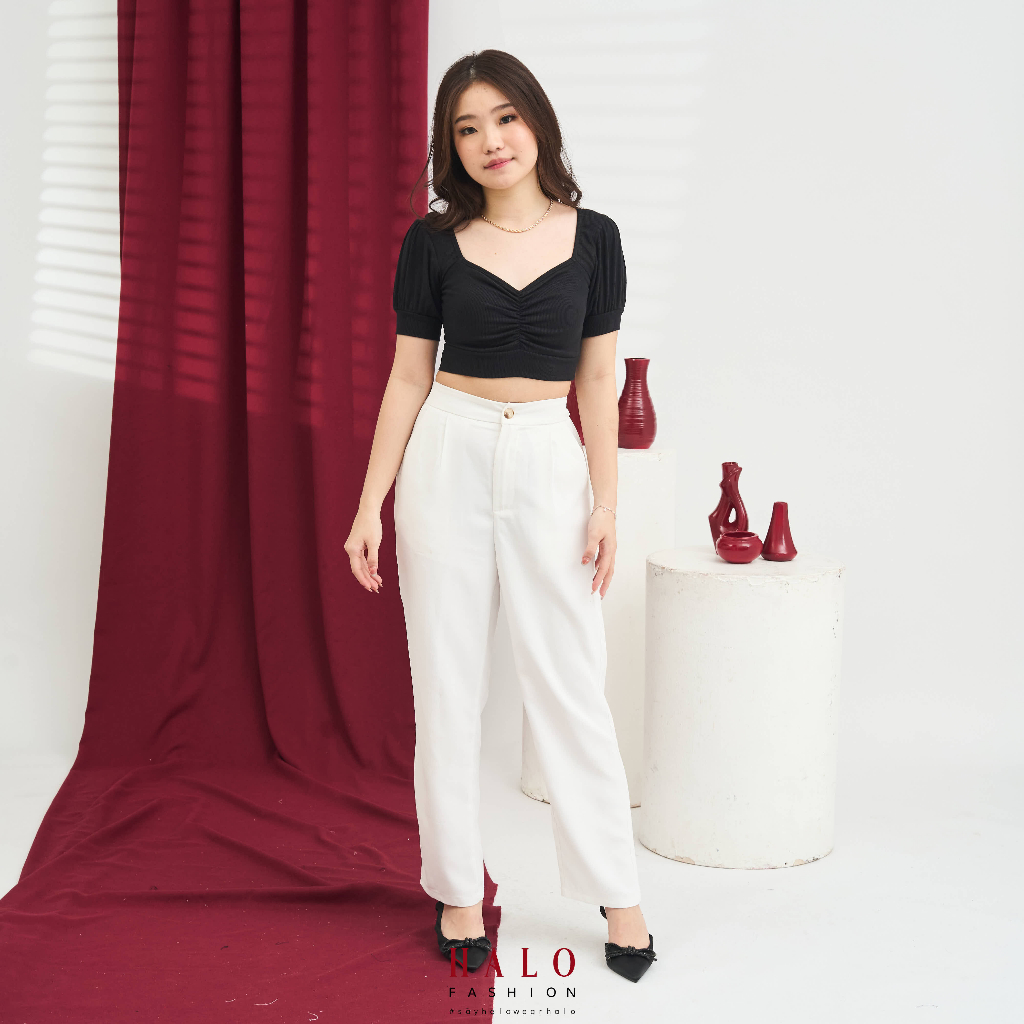 [HaloFashion] Lesley Sexy Crop Top Basic Top Korean Fashion