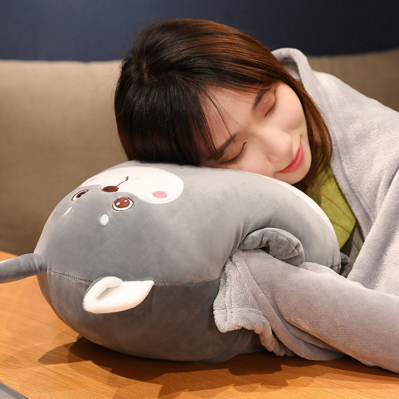 Boneka Bantal Selimut 2 in 1 Balmut Travel Bedcover Lipat Anak Karakter Lucu