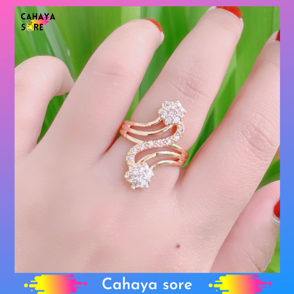 Cincin Xuping Gold Cincin Dewasa Model Permata Mewah CD33