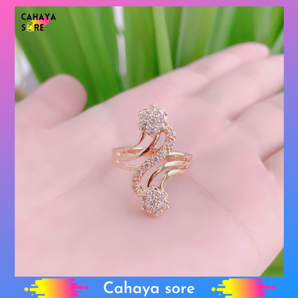 Cincin Xuping Gold Cincin Dewasa Model Permata Mewah CD33