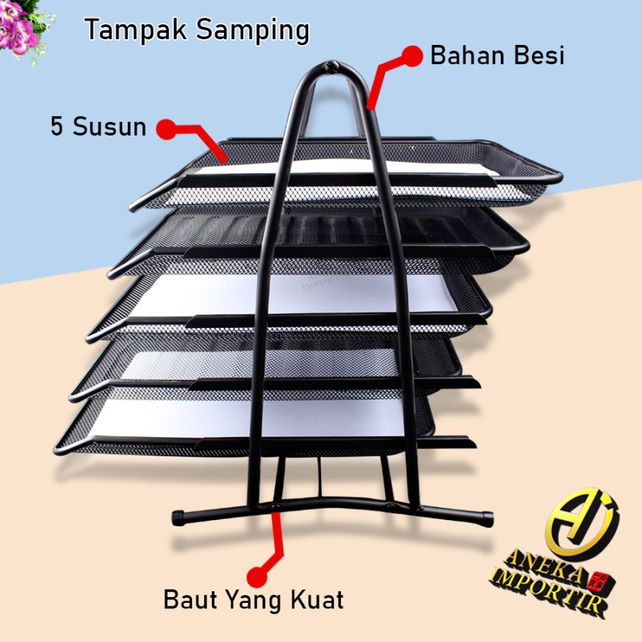 Rak Kertas Dokumen Surat 5 Susun Paper Document Letter Tray Tier